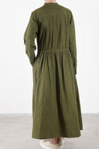 cotton typewriter dress khaki