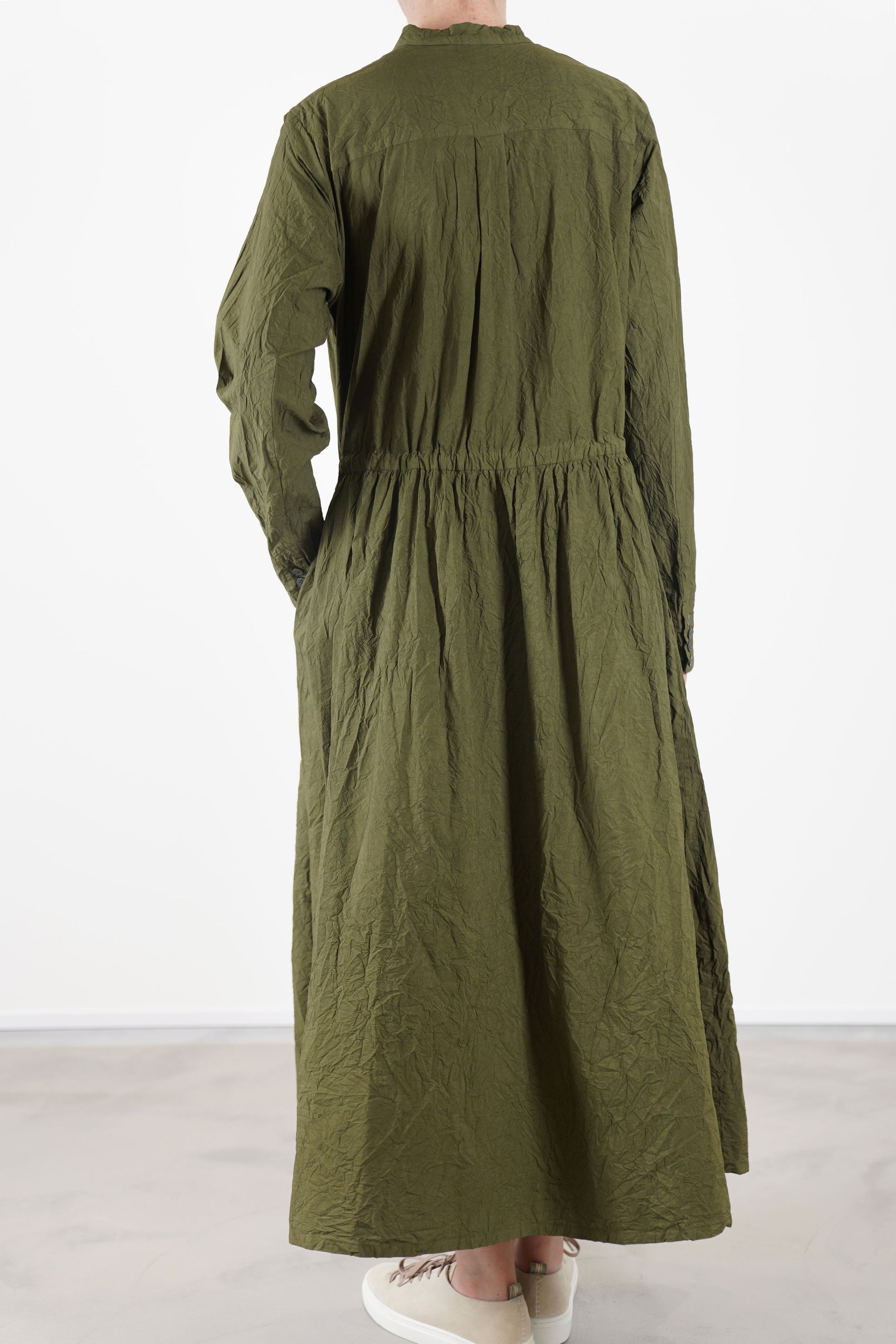 cotton typewriter dress khaki