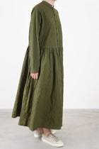 cotton typewriter dress khaki