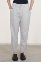 eco woolen flannel slim tapered pants grey