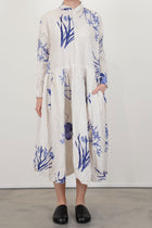model wearing pas de calais japonism flower print dress ivory 