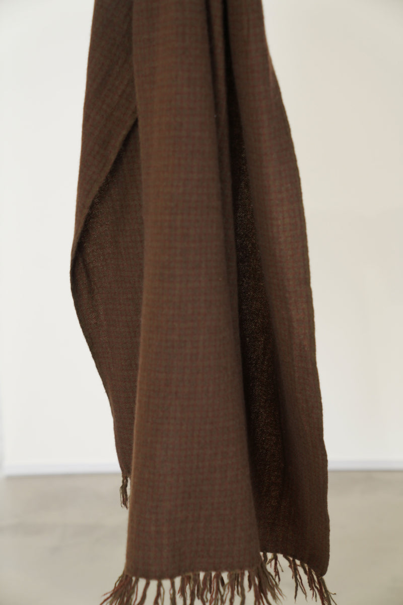 long scarf cashmere brown check