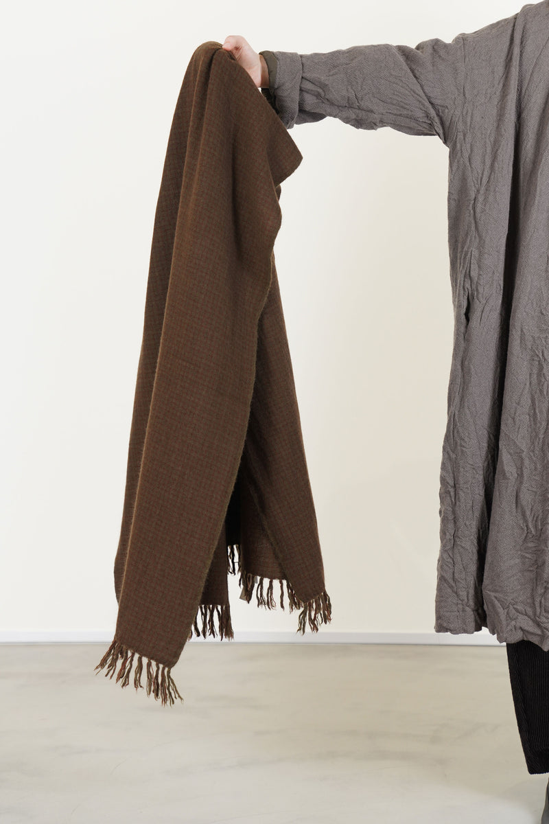 long scarf cashmere brown check