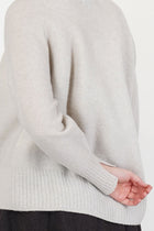 loose turtleneck pullover wool greige