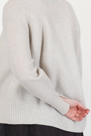loose turtleneck pullover wool greige