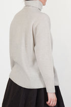 loose turtleneck pullover wool greige