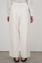 back view of pas de calais natural denim easy pants ivory  relaxed fit