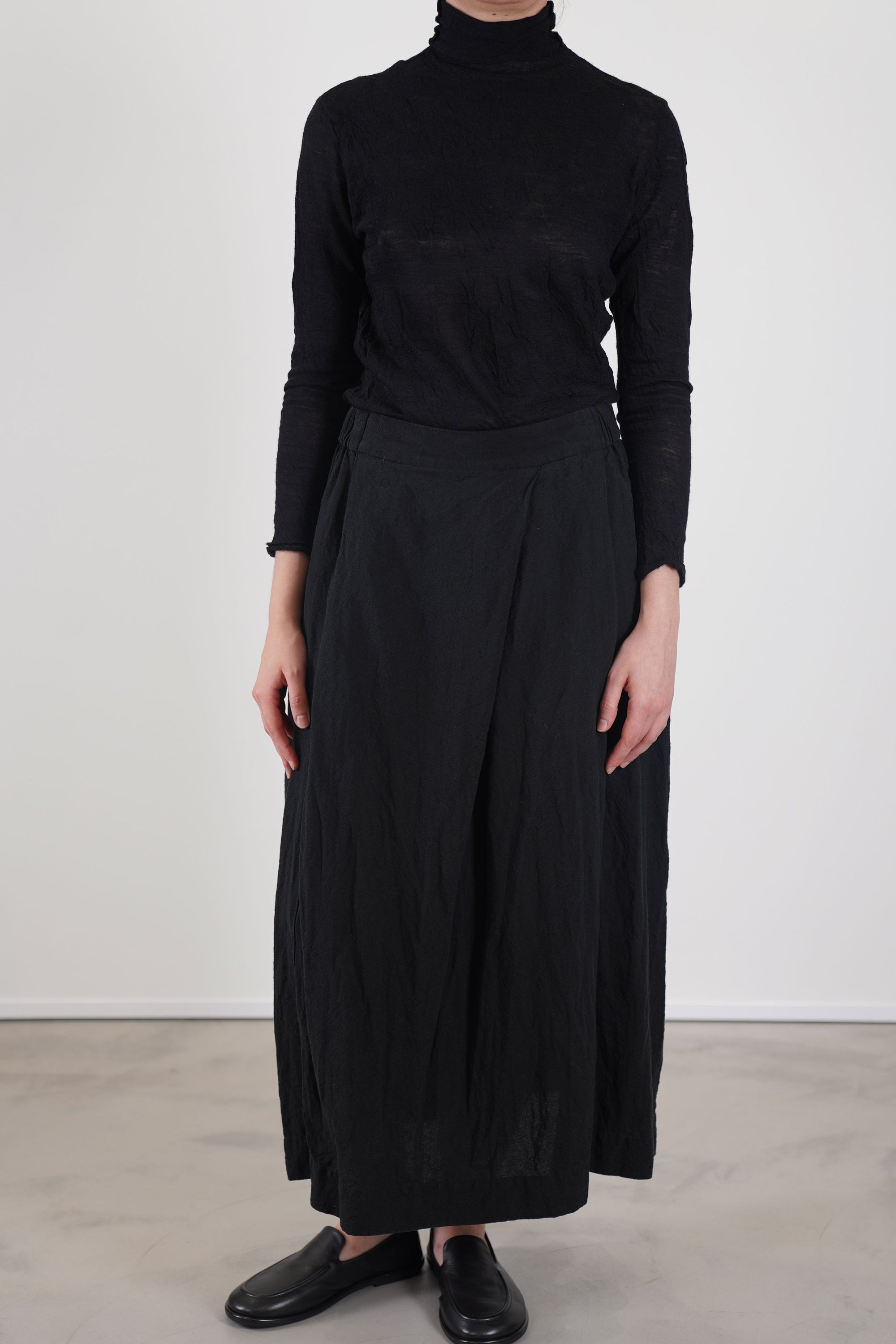 natural washed skirt black