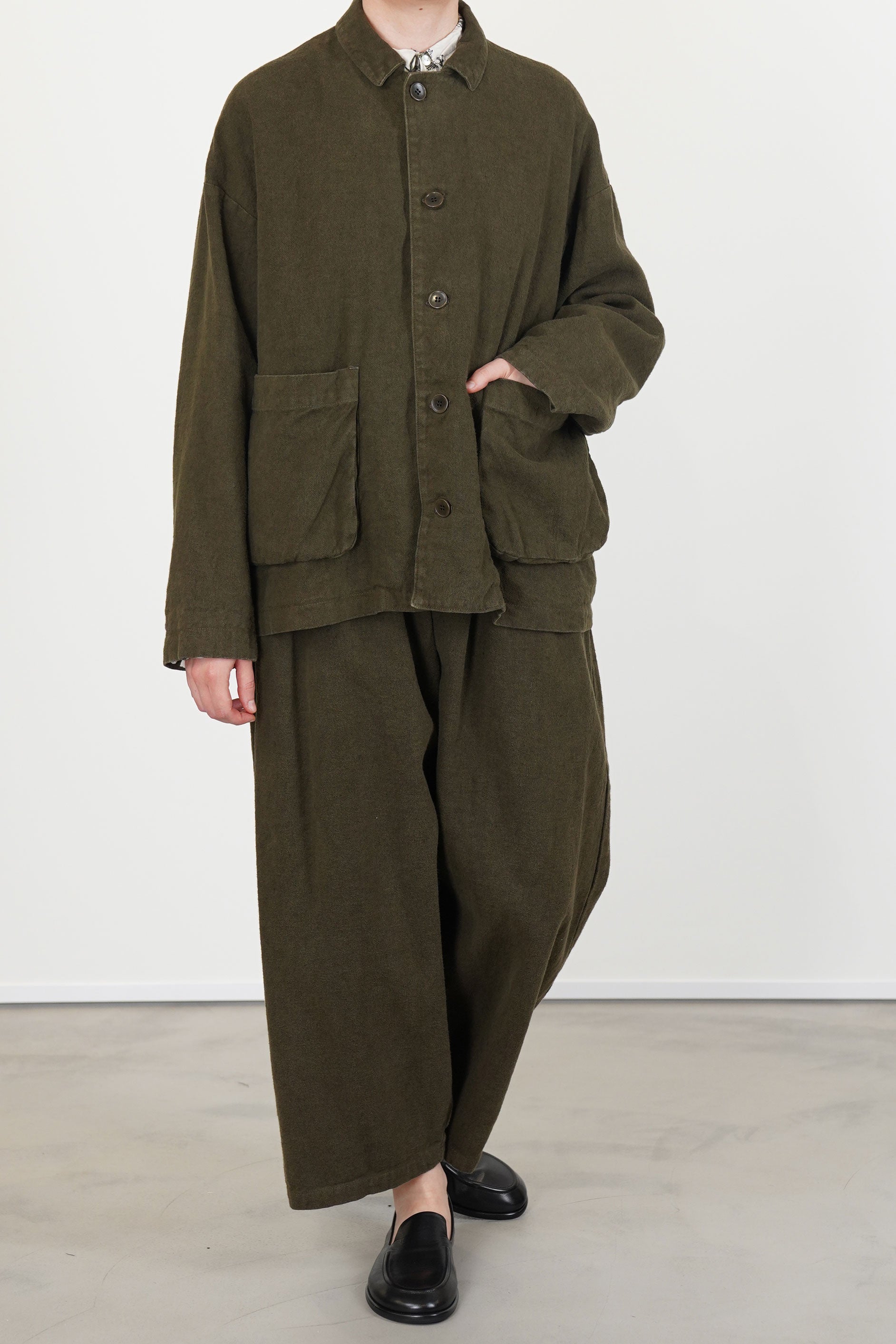 relaxed coverall jacket khaki
