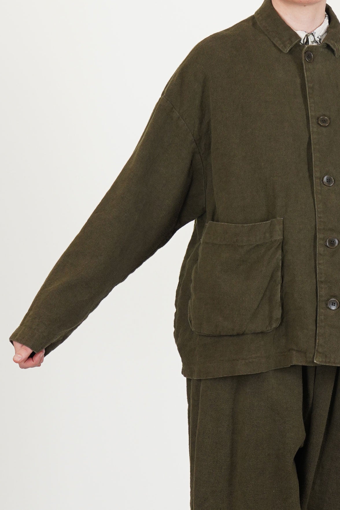 relaxed coverall jacket khaki