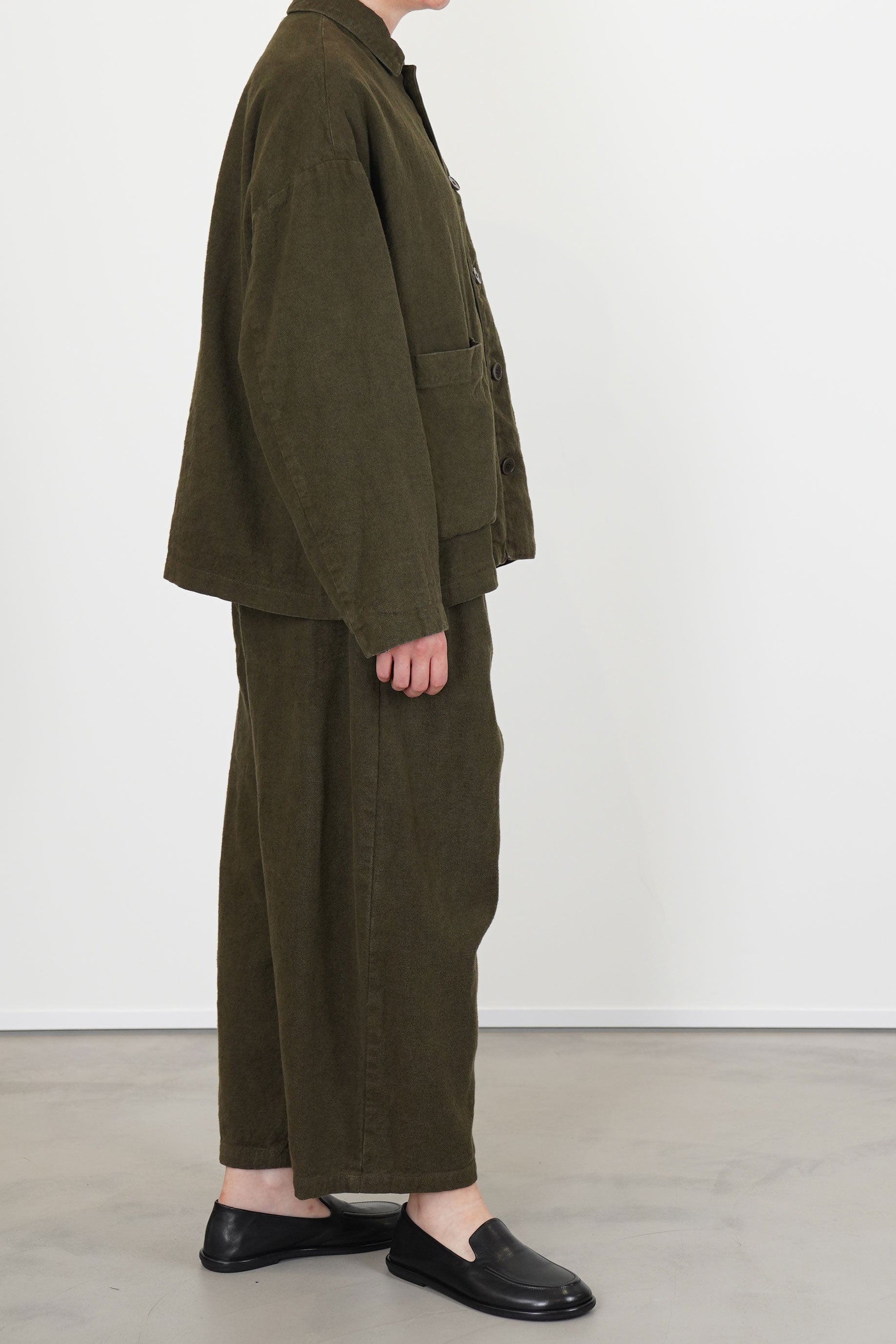 relaxed coverall jacket khaki