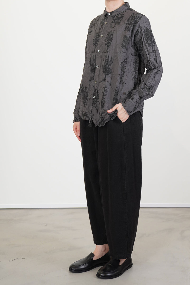 relaxed herbal print shirt charcoal