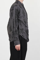 relaxed herbal print shirt charcoal