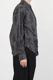 relaxed herbal print shirt charcoal
