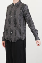 relaxed herbal print shirt charcoal