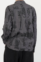 relaxed herbal print shirt charcoal