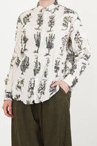 relaxed herbal print shirt ivory