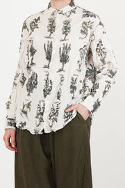 relaxed herbal print shirt ivory