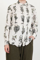 relaxed herbal print shirt ivory