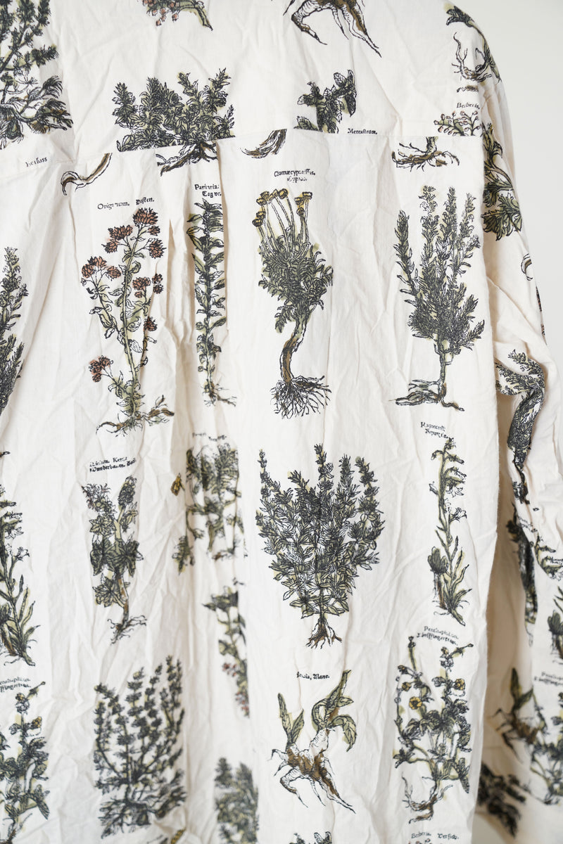 relaxed herbal print shirt ivory