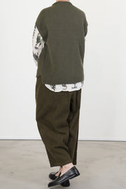 sleeveless vest wool cashmere khaki