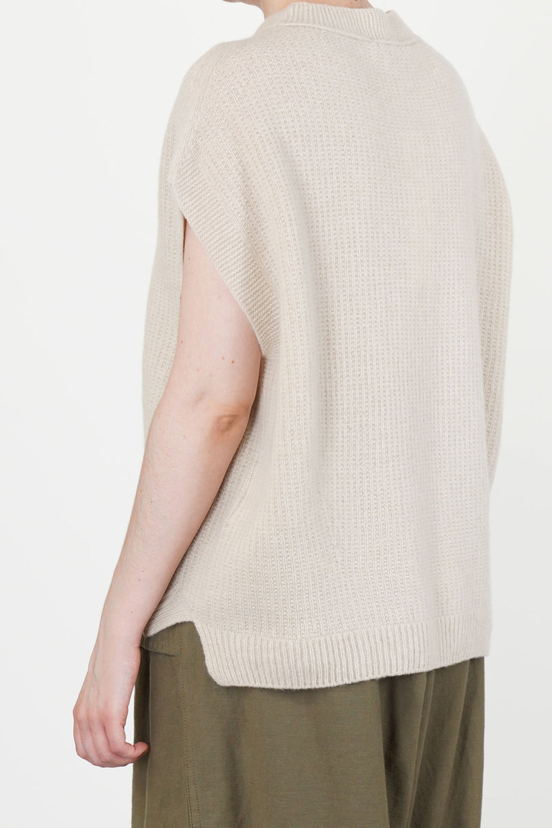 sleeveless vest wool cashmere natural