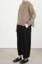 square shape pullover wool brown