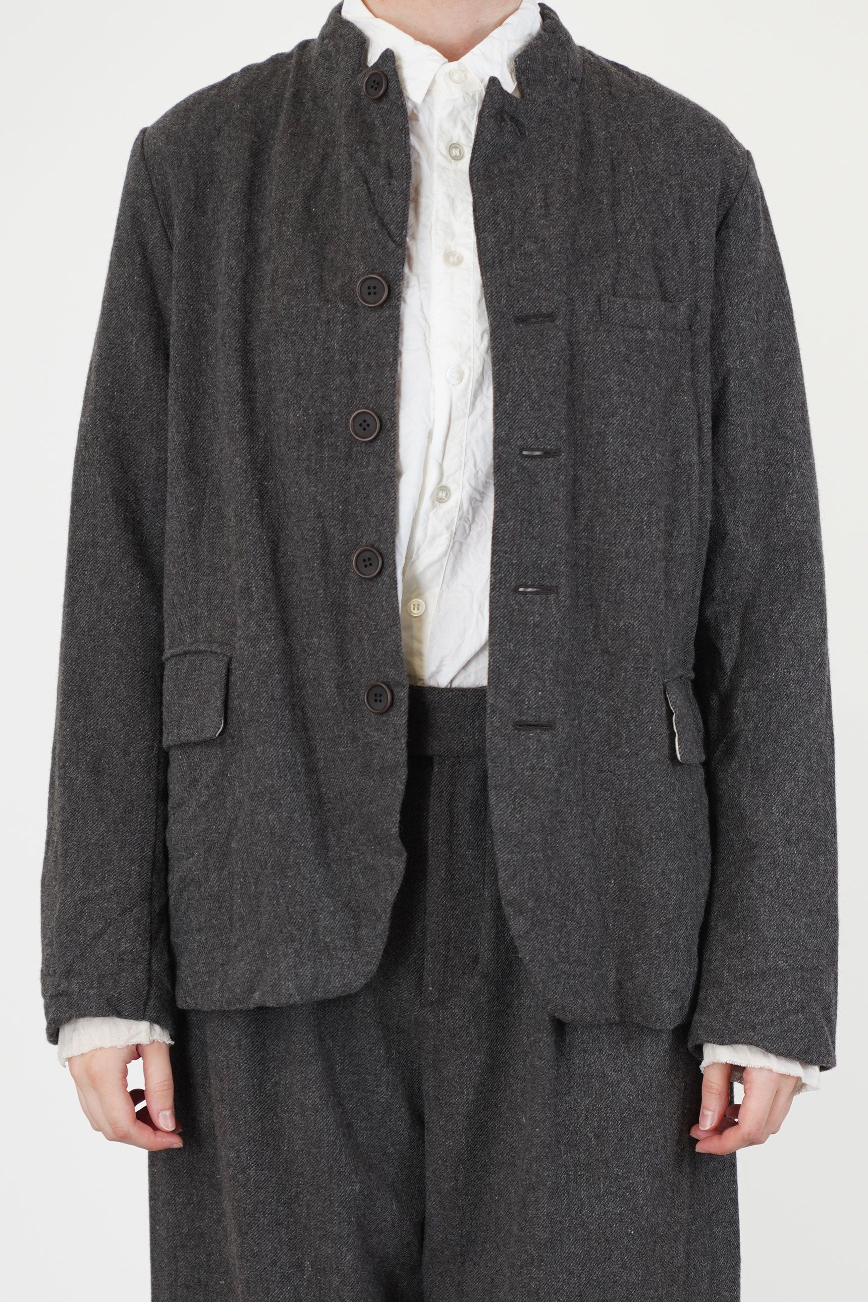 tweed woolen tailored jacket brown