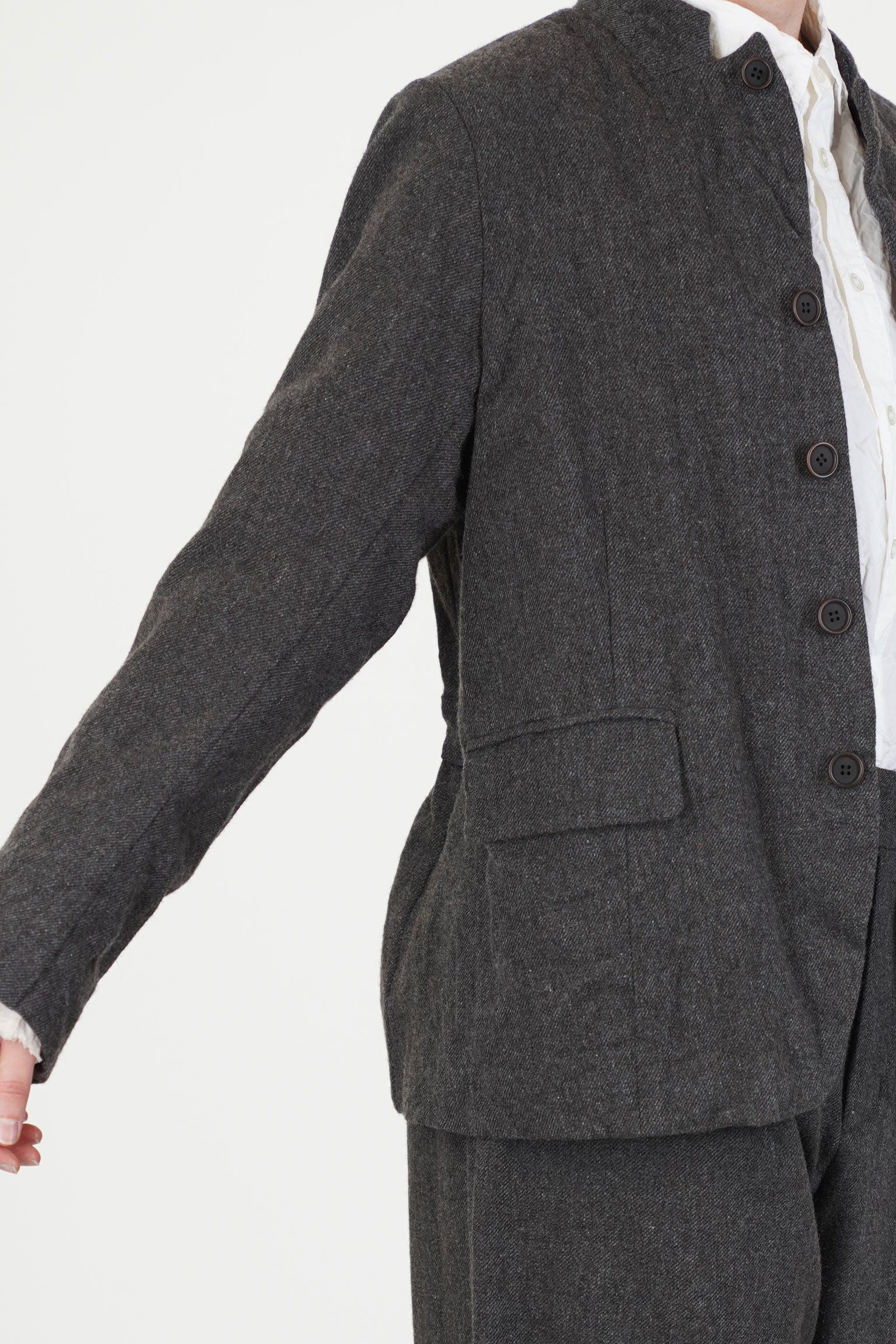 tweed woolen tailored jacket brown