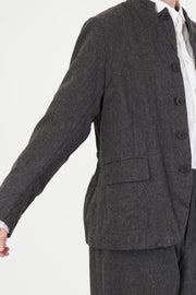 tweed woolen tailored jacket brown