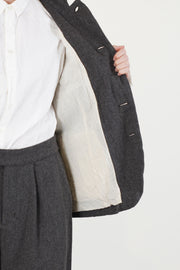 tweed woolen tailored jacket brown