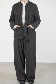 tweed woolen tailored jacket brown