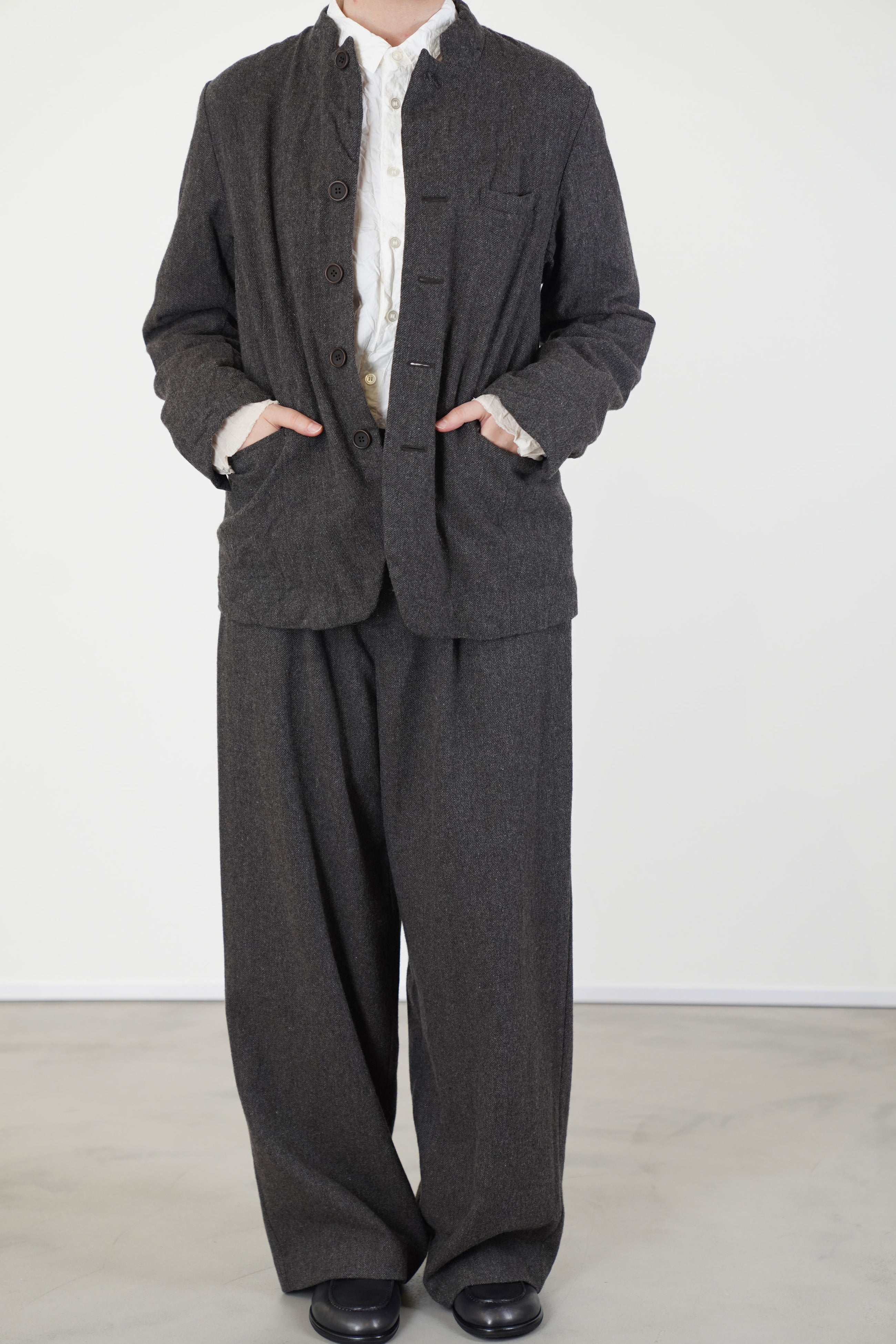 tweed woolen tailored jacket brown