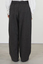 tweed woolen wide pants brown