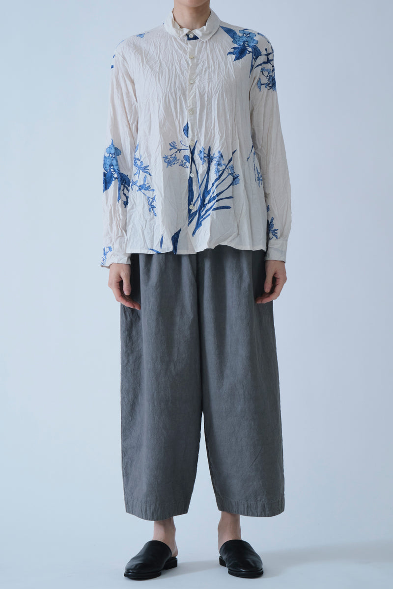 japonism flower print shirt ivory