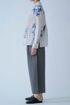 japonism flower print shirt ivory