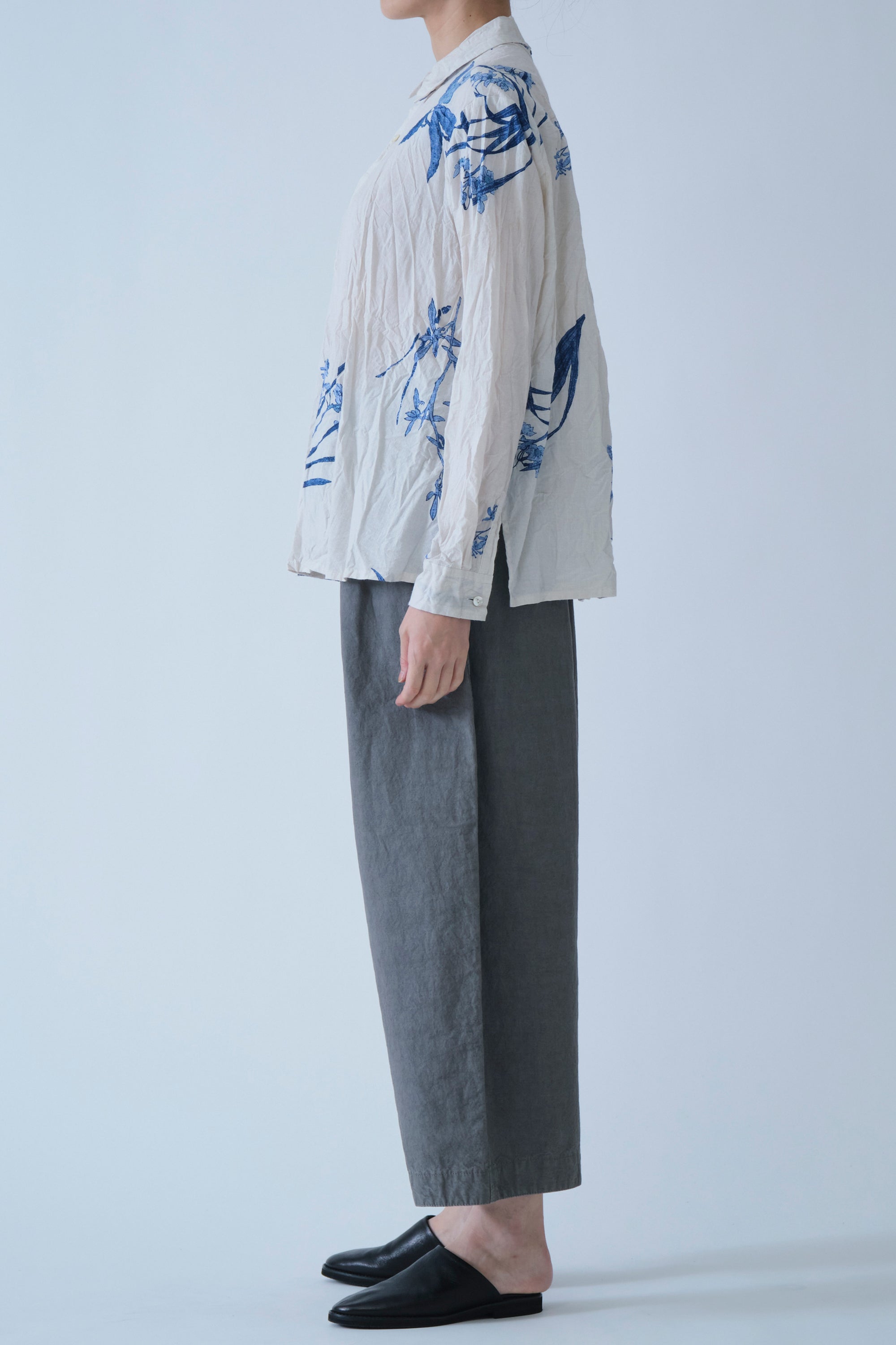 japonism flower print shirt ivory