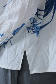 japonism flower print shirt ivory