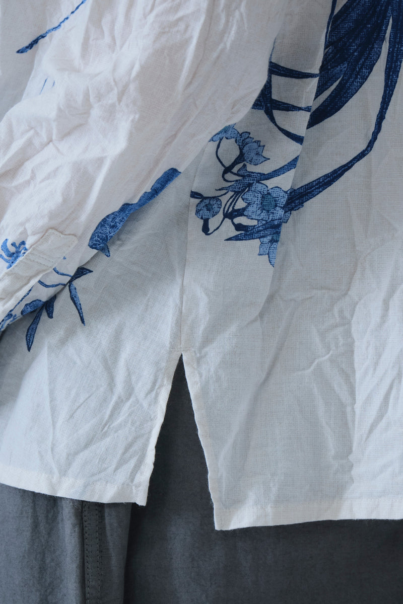 japonism flower print shirt ivory