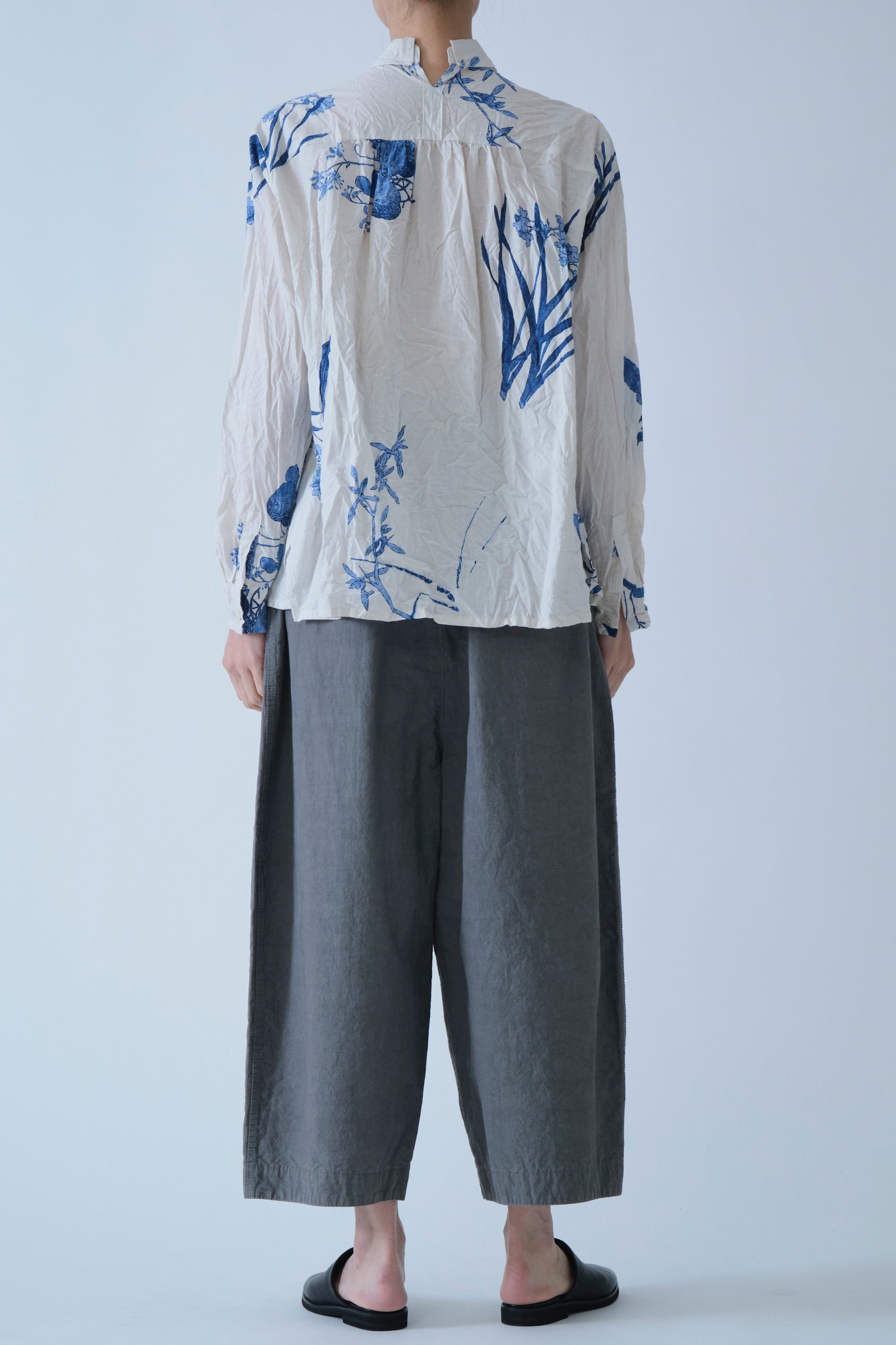 japonism flower print shirt ivory