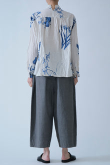 japonism flower print shirt ivory