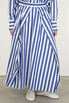 typewriter balloon skirt blue stripes