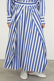 typewriter balloon skirt blue stripes