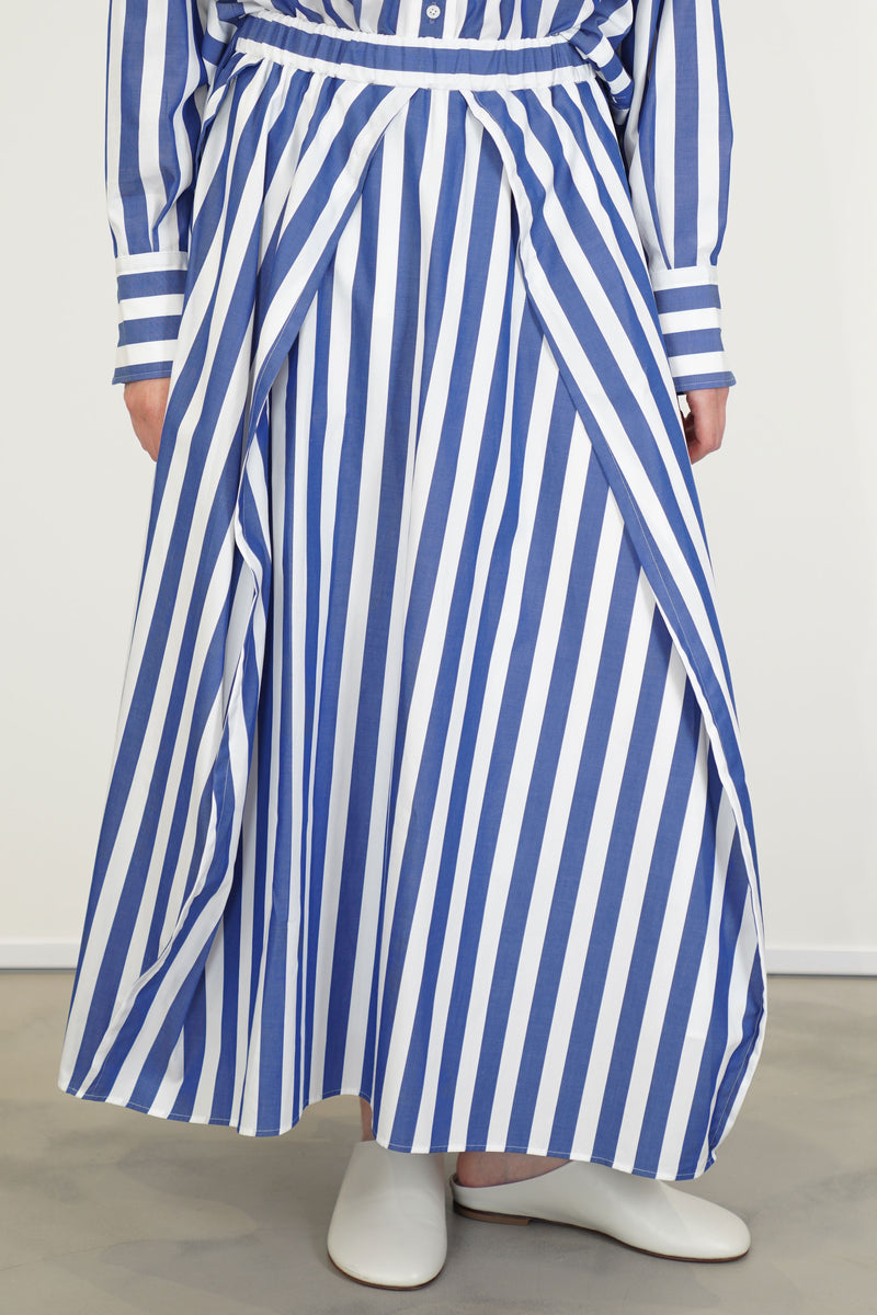 typewriter balloon skirt blue stripes