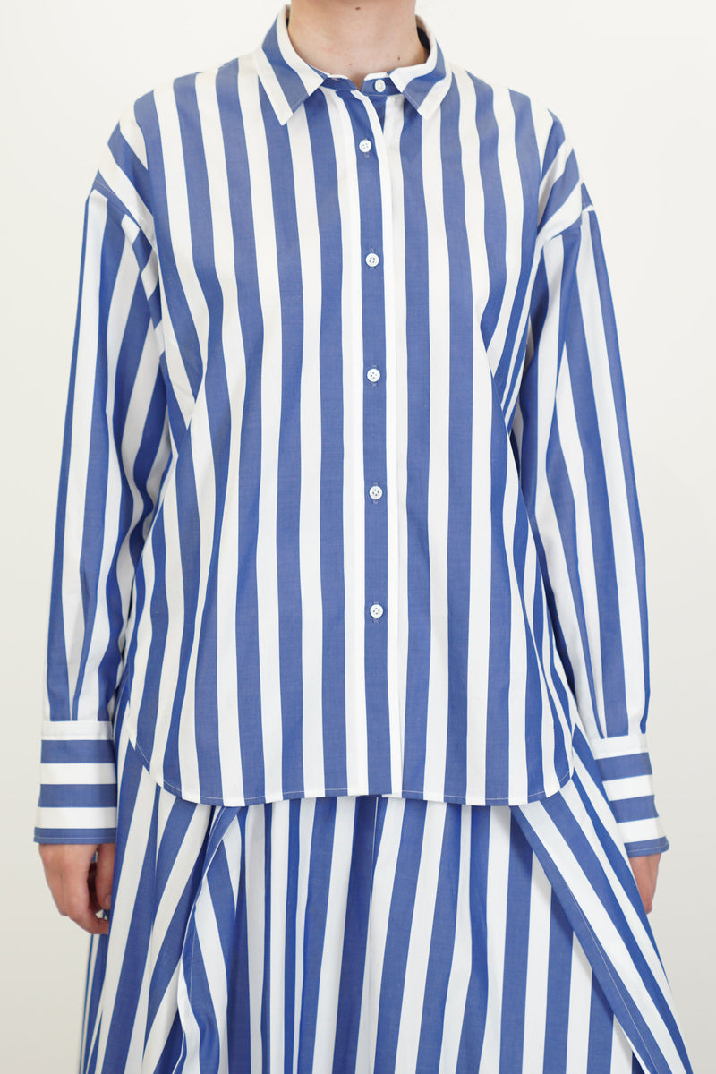 typewriter big shirt blue stripes