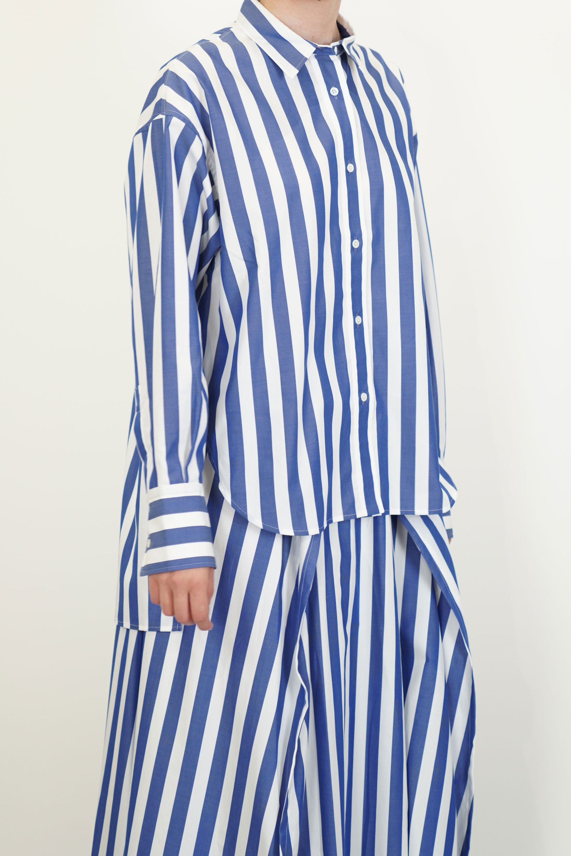 typewriter big shirt blue stripes