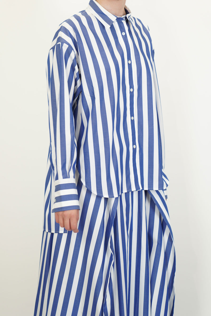 typewriter big shirt blue stripes