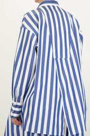 typewriter big shirt blue stripes