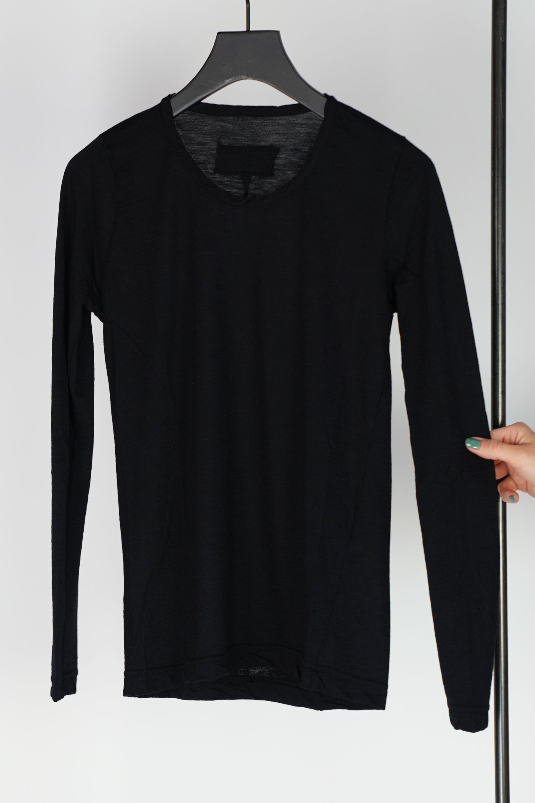 cashemre long sleeve top black