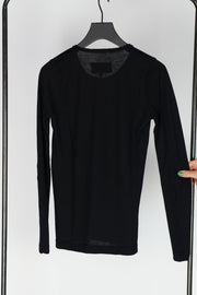 cashemre long sleeve top black